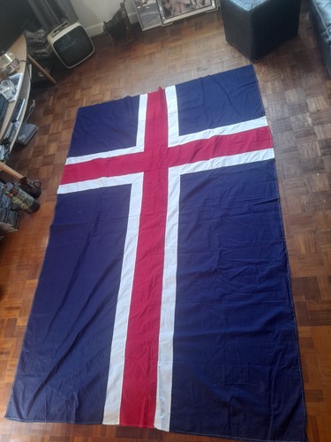 Vintage iceland sewn flag huge - sewn,